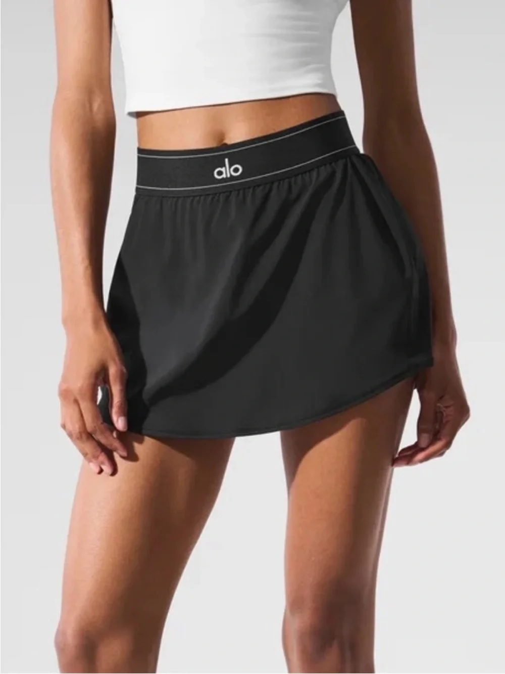 ALO Yoga Black Athletic Skort - Lightweight Performance Skirt